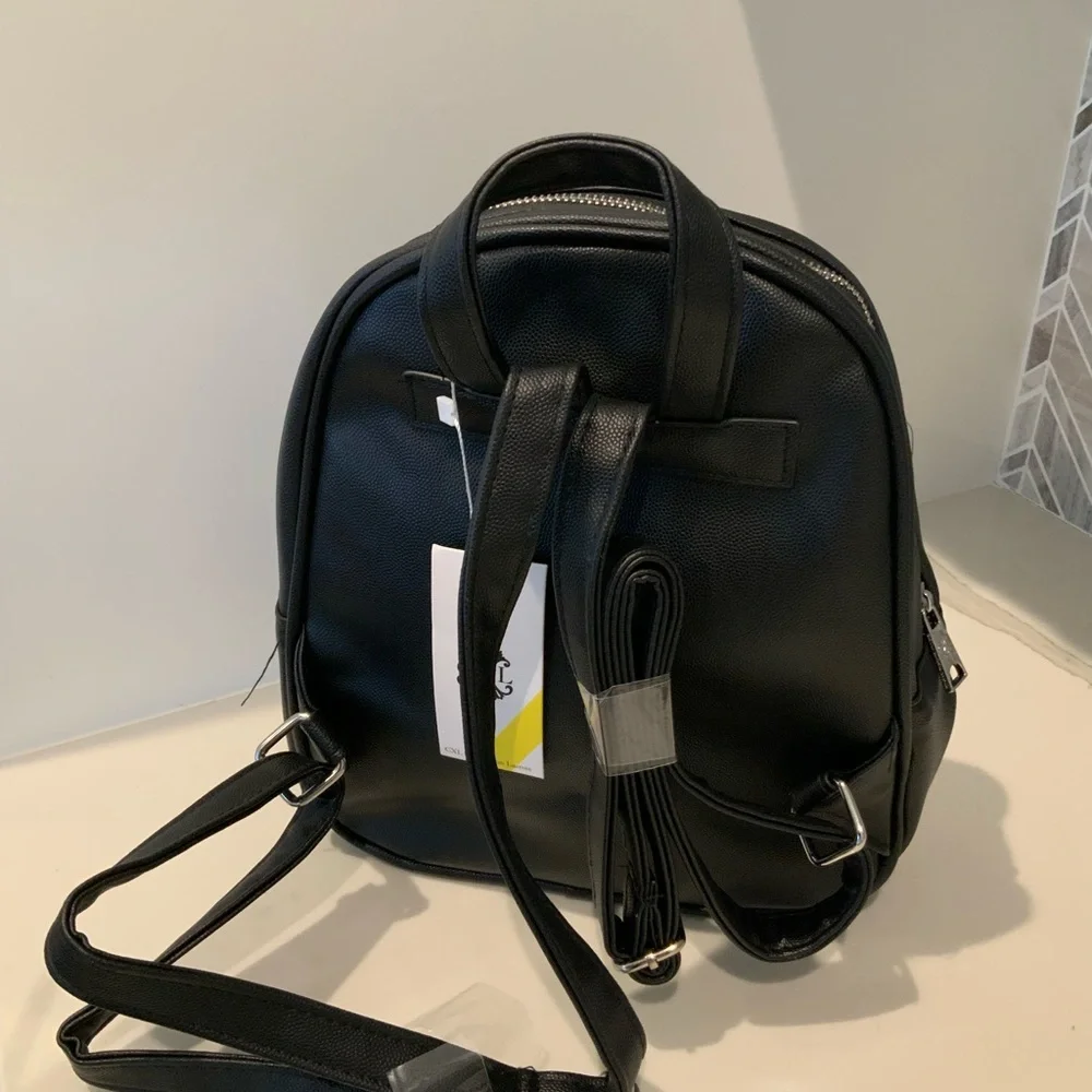 CXL by Christian Lacroix Backpack Black Pine Caviar Faux Leather CXLH24981-BLAK
